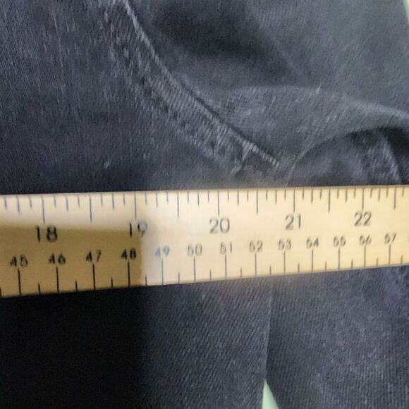 Elwood Mens Denim Jacket Medium Black‎ Distressed Button Up Pockets Streetwear - Picture 6 of 7